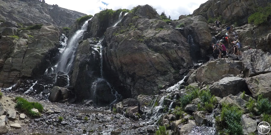 Scrambling up Timberline Falls