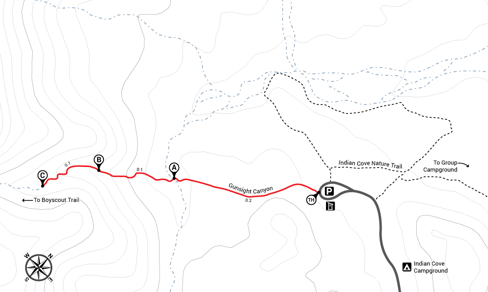 Hike Gunsight Canyon Map